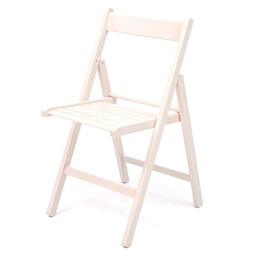 Sedie da Giardino Pieghevoli 4pz Bianco Crema Tessuto e Legno
