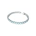 Swarovski Matrix Tennis Bracelet, Round Crystals in Light Aquamarine-Blue on Rhodium Finished Band, Size M, Part of the Matrix Collection