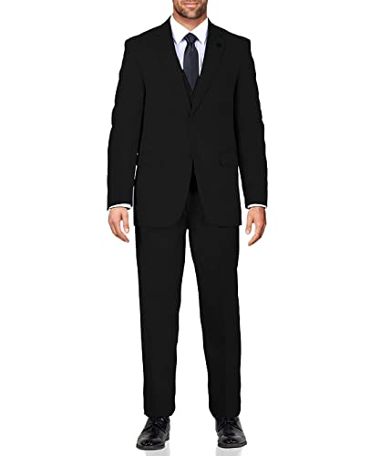 Stacy Adams Men's Big-Tall Suny Vested 3 Piece Suit, Black, 54...