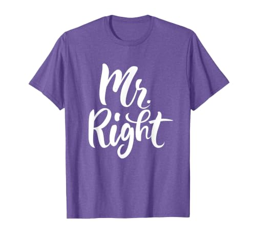 Mr Right Funny Cute Husband T Shirt T-Shirt, Men, Purple Heather, 3X-Large