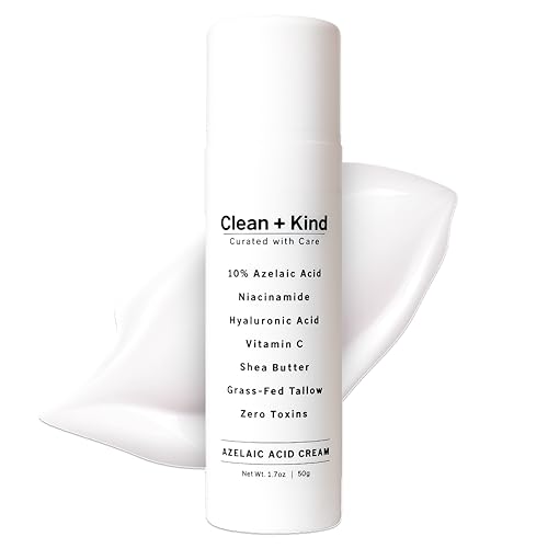 Azelaic Acid 10% Face Cream with Niacinamide, Vitamin C & Hyaluronic Acid – Soothing Korean Skincare for Uneven, Blemish-Prone Skin with Shea Butter & Grass-Fed Tallow