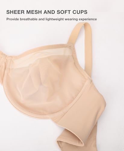 Minimizer Bras for Women Full Coverage Unlined Underwire Bras Plus Size Lifting Bra for Heavy Breast4