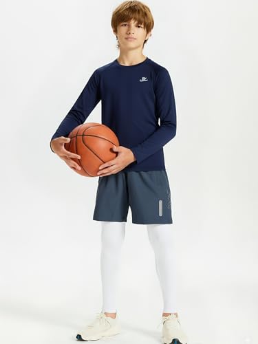 DEVOROPA Youth Boys Compression Shirt Long Sleeve Football Baseball Undershirt Quick Dry Sports Baselayer Crewneck - Image 5
