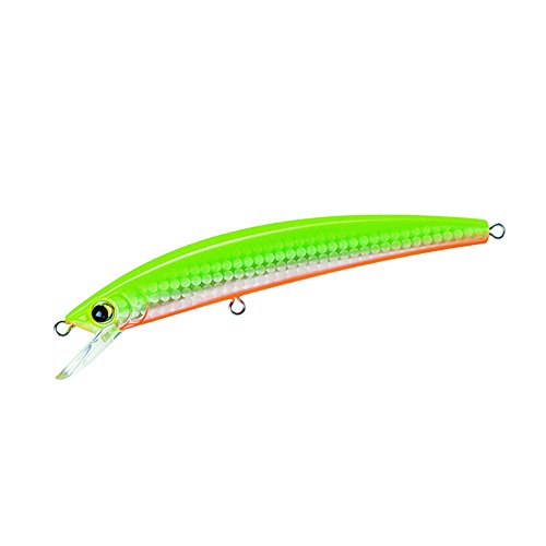 Yo-Zuri Crystal Minnow Suspending Lure, 5-1/4-Inch, Holographic Chartreuse