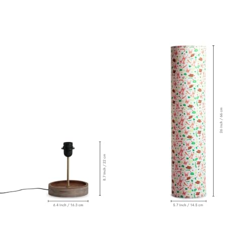 Image of ExclusiveLane 'Forever Us' Mango Wood Decorative Floor Lamp for Bedroom (70 cm, Without Bulb, Handcrafted) | Floor Lamp for Living Room Decoration Desk Lamp for Bedroom