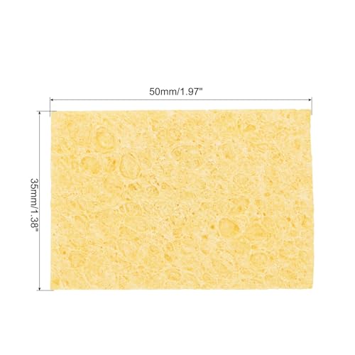 Image of MECCANIXITY 25PCS Soldering Sponge 50 x 35mm Rectangle Deep Yellow Cleaning Pad Welding Tip Iron Replacement for Cleaning Soldering Iron 1mm Natural Thickness 6mm Water Absorption Thickness
