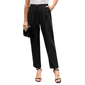 GRACE KARIN Women Casual Work Pants with Pockets Elastic Waist Pants