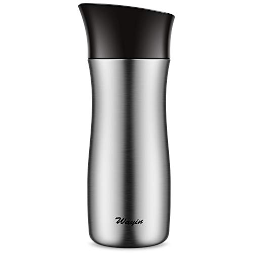 Wayin Mugs de Voyage en 300ml Thermos Café-Thé Tasse Isolée pour Café et thé à Emporter Voiture 100% étanche Tasse de Tasse à café Réutilisable Travel Mug