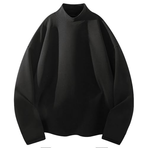 Men Mock Turtleneck Long Sleeve Tshirt Basic Casual Knitted Half Neck Thermal Lightweight Pullover Sweater Solid Tops