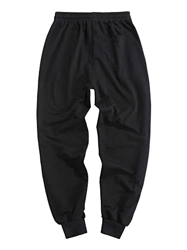 ZAFUL Men's Sweatpants Tapered Gym Running Workout Pants Cartoon Face Print Athletic Drawstring Joggers with Pockets2