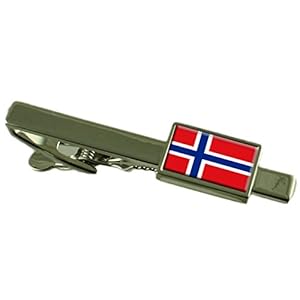 Select Gifts Noorwegen vlag stropdas clip bar 55mm – aandenken gegraveerd gepersonaliseerd hoesje