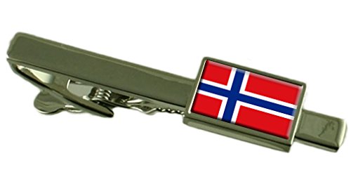 Select Gifts Noorwegen vlag stropdas clip bar 55mm – aandenken gegraveerd gepersonaliseerd hoesje