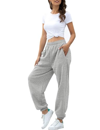 ATHMILE Women's High Waisted Sweatpants Workout Active Joggers Pants Baggy Lounge Bottoms3