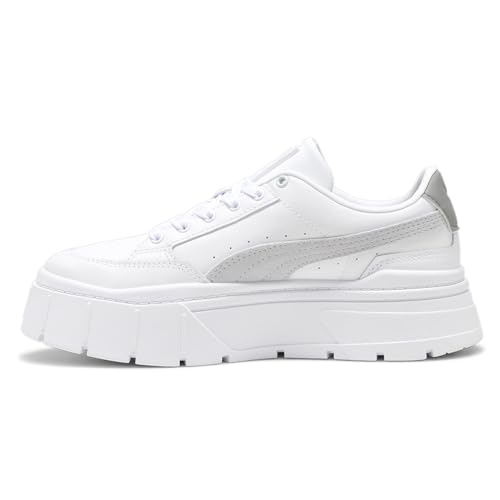 PUMA Womens Mayze Stack Platform Lace Up Sneakers Shoes Casual - White3