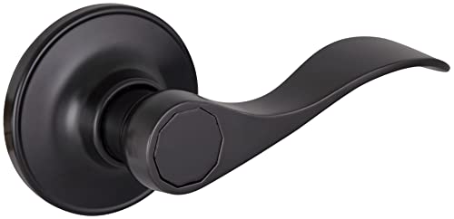 Image of Design House Springdale Passage Door Lever, Matte Black | Surface, Transitional, Brass, Hardware, 778894