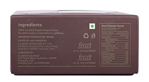 Image of Flyberry Gourmet Certified Organic Medjoul Dates (Khajoor /Khajur) 5kg | 100% Natural | Rich in Calcium, Iron and Potassium | Instant Energy