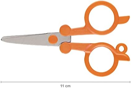 Fiskars Foldable Scissors, Length: 11 cm, For Right- and Left-handed Users, Stainless Steel Blade/Plastic Handles, Orange, Classic, 1005134