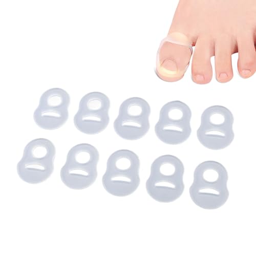 FILFEEL 10 Pcs Ingrown Toenail Corrector Ring, Silicone Ingrown Toe Correcting Nail Correct Brace Ring - Stretch Resistant, Reusable