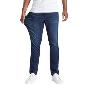 Mugsy Mens Jeans, Classic Fit, Stretch Denim Jeans for Men, Comfortable, 4-Way Stretch, Flexible Pants, Size Up If Needed