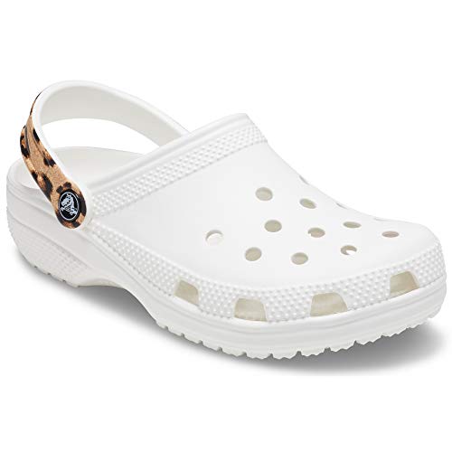 Image of Crocs Unisex Classic Clogs (Retired Colors), White /Leopard, 10 US Women, White /Leopard, 10 Women /8 Men
