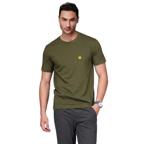 Image of AMUL COMFY Men's Cotton Plain Round Neck Half Sleeve Casual T-Shirts
