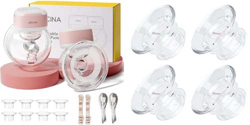 2 PCS Extractor de Leche Rosa Manos Libres miniatura 1