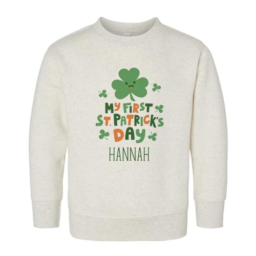 My First St. Patrick's Day Hannah Kids Sweatshirt Toddler 2T Natural Heather