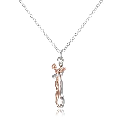 Collier de câlin en argent 925 chaîne pendentif ras-du-cou pour couple