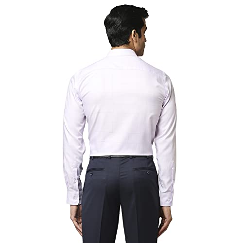 Image of Park Avenue Men's Pure Cotton Checks Pattern Regular Fit Semi Cutaway Collar Full Sleeve Formal Shirt