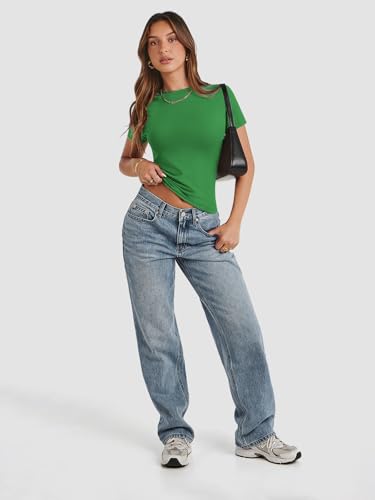 ATHMILE Womens Basic T-Shirts Going Out Crop Tops Tight Slim Fit Cute Teen Girls Short Sleeve/Long Sleeve Y2k Clothes - Image 6