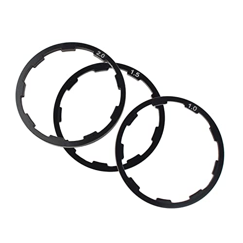 Distanzring für Kassette 3 Stück, Fahrrad Kassette Spacer Aluminiumlegierung Unterlegscheibe Zahnkranz Innenlager Achsscheiben Dichtung für Fahrradnaben Mountainbike Rennrad 1mm+1.