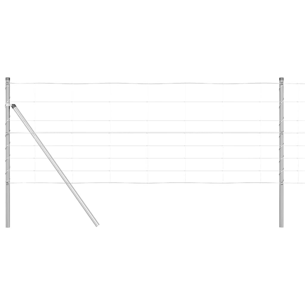 Galvanised Steel Fence Post 50 x 0.8 m Outdoor Garden Boundary Weather Resistant Corrosion Proof Rectangle Post for Terrace and Landscape