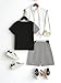 Ayzozuy Kid Young Boy Clothes Colorblock Top + Drawstring Waist Shorts 2 Pieces Summer Outfits Set(5-6t)