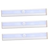 Tofficu 3 Stück Kabellose LED Schrankbeleuchtung mit Kaltweißen Leds Batteriebetrieben Magnetisch...
