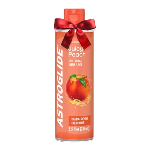 Astroglide Peach Flavored Personal Lubricant (8.5oz), Lube for Men, Women and Couples, Delicious...