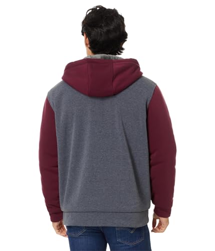 U.S. Polo Assn. Men's USPA Tri Color-Block 2 Stripe Sherpa Hoodie Dark Heather Grey Medium2