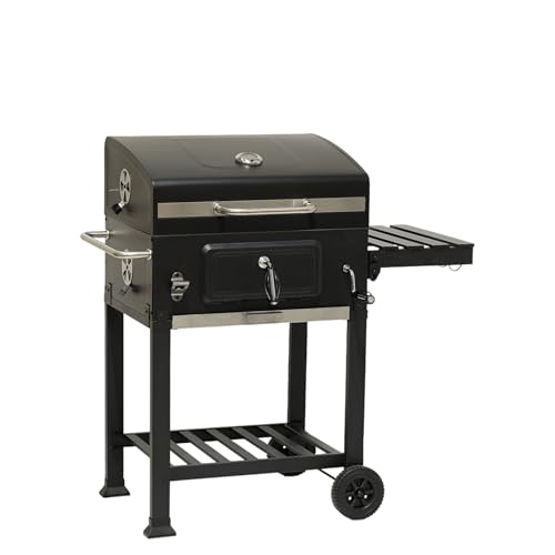 Totò Piccinni BBQ Barbecue grill a carbonella DIABLO, Braciere ad Altezza Regolabile, Doppia Griglia Cottura, Ruote (Diablo New)