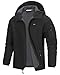 33,000ft Jacke Herren Wasserdichte Atmungsaktiv Softshelljacke - Übergangsjacke Winddichte Regenjacke Wanderjacke mit Kapuze Schwarz 2XL