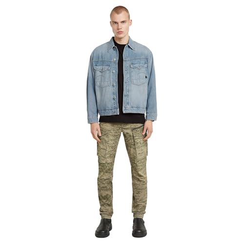 G-STAR Raw - Mens Rovic Zip 3D Regular Tapered Pants, Color Light Toggee Shadow Camo, Size: 33W x 34L4