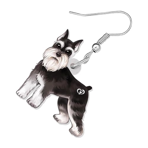 WEVENI Cute Acrylic Dog Earrings Dangle Pug Dachshund Decor Jewelry Chihuahua Gifts for Women Girls Kids Pet Dog Charms (Schnauzer B) - Image 4
