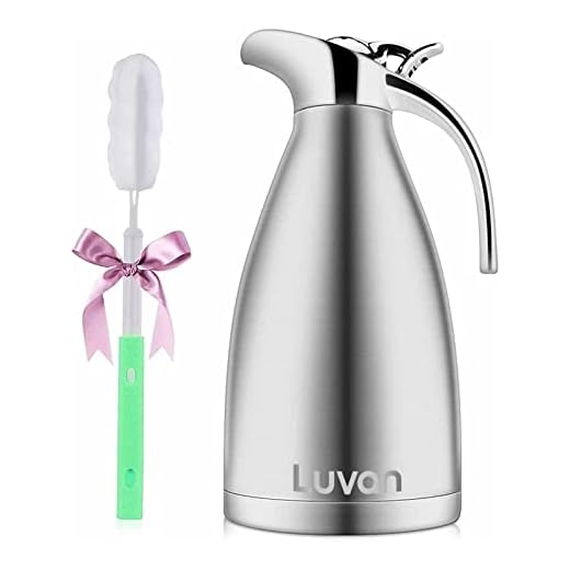 Luvan 2.0L 68oz Food-grade 304 Stainless Steel Thermal Carafe/Double Walled Vacuum Insulated Coffee Pot with Press Button Top,12+ Hrs Heat&Cold Retention,BPA Free,for Coffee,Tea,Beverage etc
