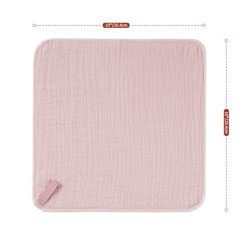 POLYTE Delikatne bawełniane muślinowe pieluszki niemowlęce do odbijania i ściereczki do mycia, 25,4 x 25,4 cm, 6 szt
