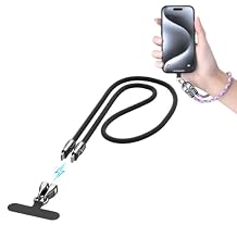 Brandone C to C 240w Charging Cable with Wearable Bracelet Design, 5a Fast USB-C Phone Lanyard Charging Cable, 2 in 1 Portable Type C Phone Charger Cables Black, Long