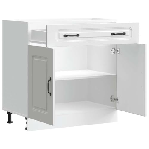 Homvdxl Modern Kitchen Base Cabinet, 80 x 46 x 81.5 cm, Modern Kitchen Base Storage Unit, Large & 2 Doors, for Dining Room, White - Image 6