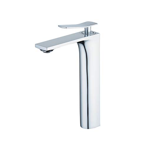Bathroom Sink Faucet, Single Handle Basin Mixer Faucet with Tall Body, One Hole, Chrome, Beelee BL6601H