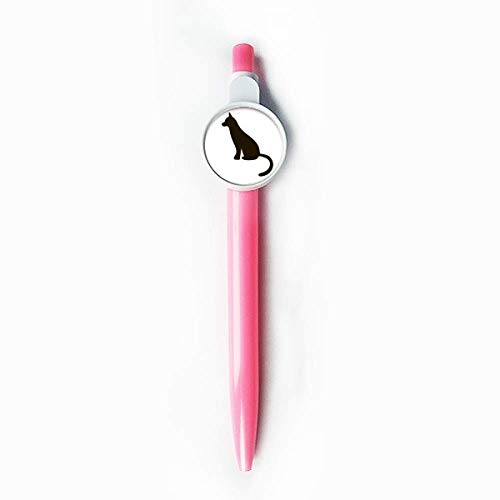 Stylo rétractable chat noir mignon encre bleue cadeau original