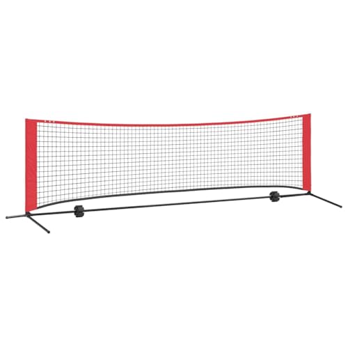 vidaXL Filet de Tennis Noir et Rouge 301 x 90,5 x 87 cm Polyester
