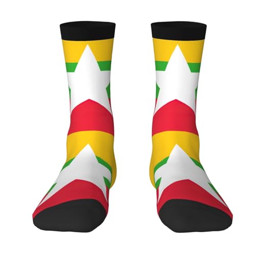 Ghnnmg Calcetines unisex con estampado de bandera de Myanmar, calcetines para correr, transpirables, informales, para adultos