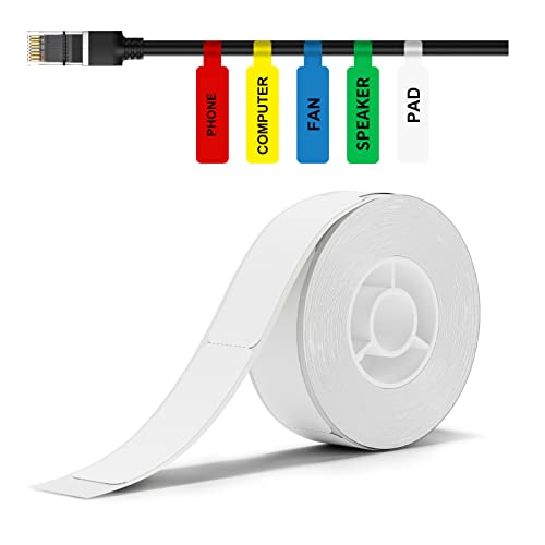 65 Pcs D11/D110/D101 Cable Labels, Colorful Waterproof Cord Labels For Electronics, Sticker Paper Self-Adhesive Label Tape For Home Office & Industry Cable (12.5 * 109, White) #TOP24