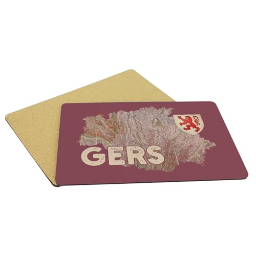 Sets de Table Rouge Carte Ancienne Gers Occitanie Dessous Liège